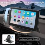 Wireless CarPlay & Android Auto Car Stereo - 7" HD Portable Touchscreen with Bluetooth 5.2, GPS Navigation, Mirror Link, 1080P Backup Camera, AUX & FM Transmitter - Plug & Play Receiver for Vehicles - Image 6