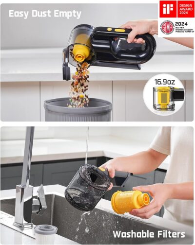 Fanttik Fold V10 APEX Pivot Cordless Car Vacuum, 17000Pa Handheld Vacuum Suction Power, Smart LED Display, Portable for Car Home Pet (Deluxe with Flexible Hose&Pet Brush) - Image 7