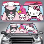 Hello Kitty Car Shade | Hello Kitty Sunshade Car | Carshade Auto Front Windshield Kawaii Kitty Sunshade | 58" X 27.5" | Fits Most Standard Windshields | Officially Licensed - Image 4