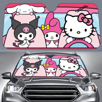 Hello Kitty Car Shade | Hello Kitty Sunshade Car | Carshade Auto Front Windshield Kawaii Kitty Sunshade | 58" X 27.5" | Fits Most Standard Windshields | Officially Licensed - Image 4