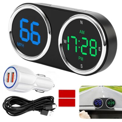 GPS Digital Speedometer for Car MPH, Universal HUD Speed Meter with LED Large Font, Plug Play for Car Truck Motor SUV Golf Cart All Vehicles (Colorful MPH KM/H Speedometer) - Image 8