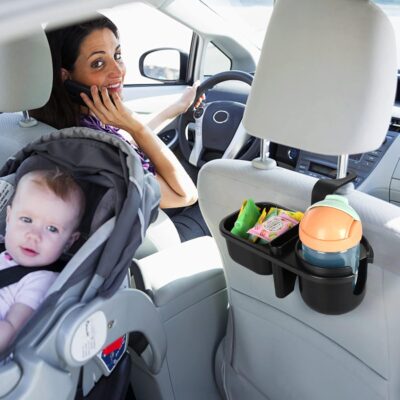 Accmor Car Headrest Backseat Organizer with Cup Holder, 3 in 1 Universal Backseat Car Organizer Tray Hold Bottles, Phone, Snacks, Trash, Non-Slip Grip Clip Car Seat Organizer Tray for Kids Adults - Image 7