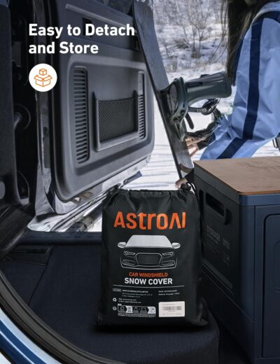 AstroAI Car Windshield Snow Cover, Windshield Cover for ice and Snow, Frost Windshield Cover for Ice, 2*Removal Side Mirror Protector, Windproof UV Sunshade Cover for Cars, SUVs, Vans - Image 8