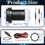 84W 4-Port 12V/24V USB Car Charger Socket with Dual PD3.0 & Dual QC3.0 Fast Charging, Aluminum Alloy Waterproof USB C Outlet with LED Voltmeter, Compatible for Cars Boats Trucks RVs Motorcycles Marine - Image 2