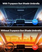 Car Windshield Sun Shade Umbrella - [Nano-Ice-Crystal Coatings] Protect Car from Sun Rays & Heat Damage Keep Cool and Protect Interior Medium (56" L x 31" W) - Image 2
