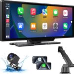 Wireless Carplay Screen for Car, 10.26" HD Car Stereo Touch Screen with Android Auto& Carpaly, 1080p Backup Camera, Car Audio Receiver with Voice Control, Mirror Link, Bluetooth, Navigation