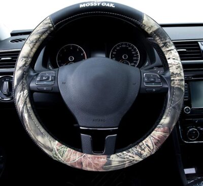 Mossy Oak Camo Steering Wheel Cover, Universal 15 inch - Made with Premium PVC Leather and Cotton Fabric - Official Licensed Product - Image 2
