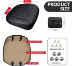 2 Pack Leather Front Car Seat Cover, Anti-Slip and Full Wrap Driver Car Seat Protectors with Storage Pocket, Luxury Waterproof Bottom Auto Seat Cushion Pad Mat for Most Vehicles(Black) - Image 2