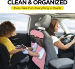 lebogner Back Seat Cover for Kids + 3 Pocket Storage Organizer, (Pink - 3 Pocket) - Image 4