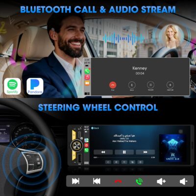 Wireless Single Din CarPlay Stereo: 6.5 Inch Wireless Android Auto Touchscreen Radio for Car - Bluetooth Incell Display 300W 4.2 CHN 2 Subwoofer Outputs USB Type-C Fast Charge SWC - Image 6