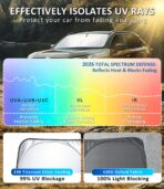 Windshield Sun Shade for 2021 2022 2023 2024 2025 2026 Ford Bronco Sport Accessories, Car Front Window Sun Visor & Heat Shield | 420D Sunshade Protection Blocks UV Rays Keep Your Car Cooler - Image 6