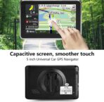 5 Inch Universal Car Navigator, Map with Capacitive Screen for Smoother Touch, Multiple Route Options with Voice Broadcast, for Cars Bikes Trucks - Image 2