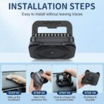 2-in-1 Car Dashboard Phone Mount with Roll-Up License Plate Holder, Adjustable 360° Viewing, Shockproof Anti-Slip Silicone Cradle, No-Installation Dash Stand for All Smartphones - Image 3