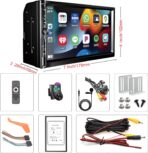 7 Inch Car Stereo with Wireless Apple CarPlay,Double Din Car Radio Androdi Auto,Bluetooth 5.2,IPS 1024 * 600 Display,FM Radio, Backup Camera,Online Navigation,178 * 100mm,Car Audio Receivers - Image 7