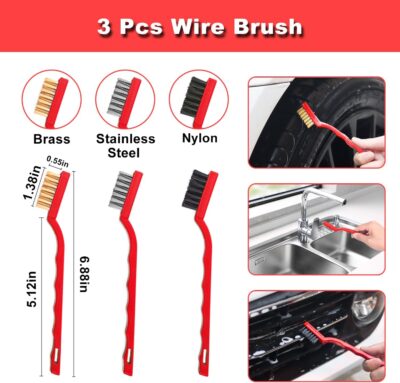 Car Detailing Kit, 18Pcs Car Detailing Brush Set, Car Cleaning Kit, Drill Brush Set, Car Detailing Brushes, Tire Brush - Car Wash Kit, Car Cleaning Tools brushes for Interior, Exterior, Wheels - Image 6
