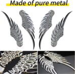 1 Pair Silver Car Angel Wings Sticker, Hawk Eagle Wings Automobile Emblem,4.92in*1.37 * 0.39in 3D Metal Stereo Wing Sticker, Suitable for Most Cars Models (Silvery) - Image 3