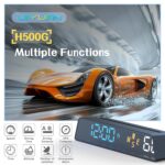 Liiiyuan H500G hud Heads up Display Windshield Projector, GPS Speedometer MPH with Speed, 4.6 inch car Speedometer, Overspeed Warning, Display Altitude, Time, Temperature, and Distance (H500G)