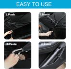 Windshield Sun Shade Umbrella, Portable Foldable, Spring Structure Wind Shield, Front Window Sunshade, Protect from Sun Rays Car Windshield, for Men (57'' x 31.5'') - Image 9