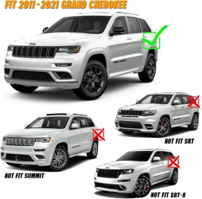 KEYOOG Front & Rear Mud Flaps Splash Guards Fit for 2011-2021 Je-ep Grand Cherokee (Wk2) - Not Fit Submodel Str, Str-8, Summit, 4-Pc Set Mud Guards Splash Guard Black -Without Rock Rails, CMFJE2001 - Image 4