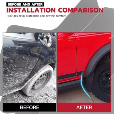 iJDMTOY Set of 4 Front & Rear Black Rally Mud Flap Armor Guards Compatible with Subaru WRX Impreza Forester Outback Crosstrek XV Rally Sports, Also Universal Fit for Other Cars - Image 2