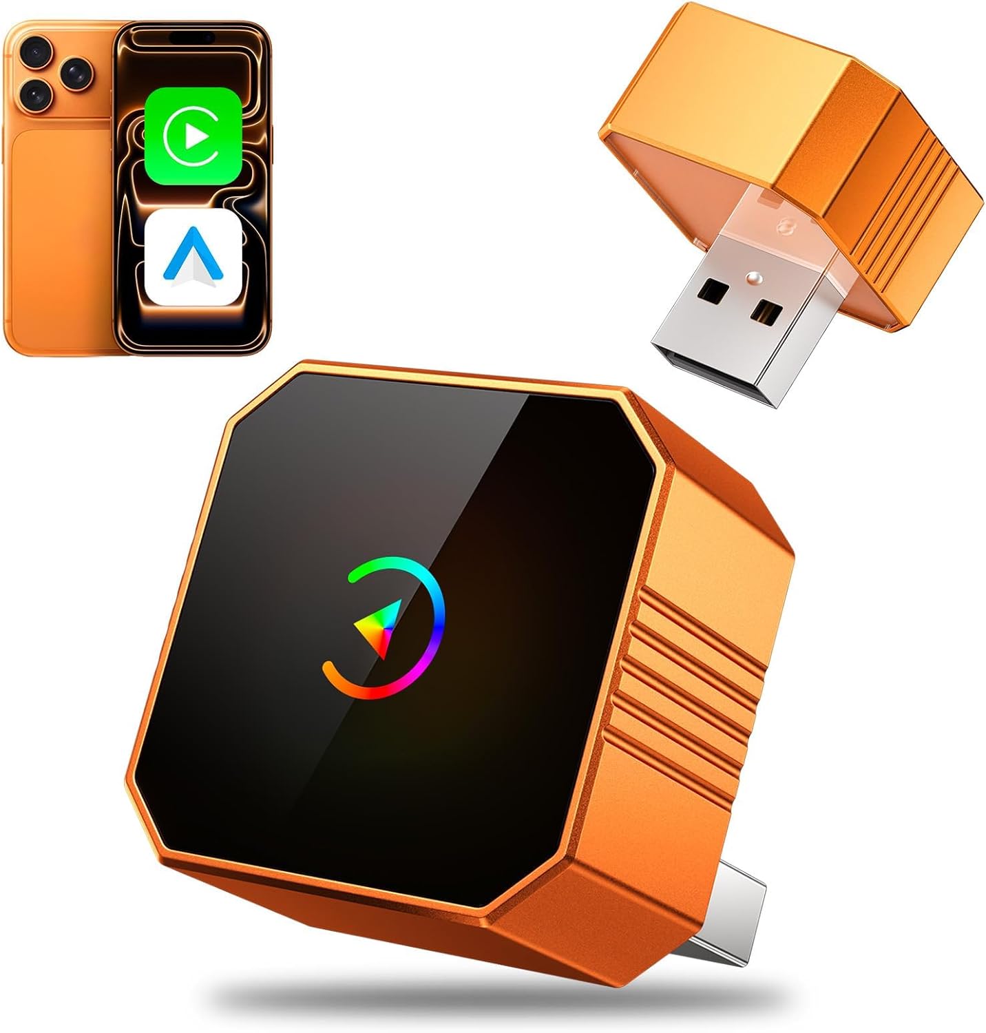 71QNkUOvZxL._AC_SL1500_.jpg Aimoon 2026 Upgraded Wireless CarPlay Adapter for iPhone&Android, Car Play Mini Wired to Wireless Adapter for CarPlay &Android Auto Plug and Play Stable Connection & No Latency for iPhone iOS 10+ - Image 1