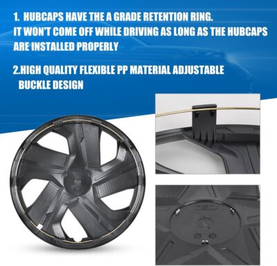 Winjet 15 Inch Premium Hubcaps Wheel Cover Replacement R15 Hub Caps,Auto Tire Replacement Exterior Cap,Universal Wheel Rim Cover Snap On Car Truck SUV (15 Inch,Set of 4) - Image 3