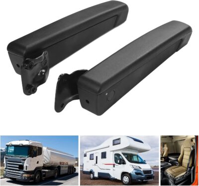 Adjustable Car Armrest for Automobiles Trucks, Pair Car Adjustable Seat Armrest Shock PU Sponge Black Universal for Automobiles Trucks - Image 6