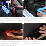 Car LED Strip Lights, 4Pcs Interior Lights, Multicolor Music Car Strip Light Under Dash Lighting Kit with Sound Active Function and Remote Controller, DC 12V