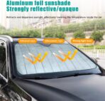 Car Windshield Sun Shade, 55.1"×27.5" Foldable Front Window Shade Protect Your Car from Sun Heat & Glare Best UV Ray, Auto Windscreen Sun Blocker Shield with 2 Side Window Shades - Image 4