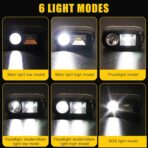 Rechargeable LED Headlamp with Spotlight and Floodlight High Brightness Mining Headlamp Waterproof Hard Hat Light for Hunting, Camping, Night Work, Caving (M60 Miner Lamp Kit+Black hat) - Image 4