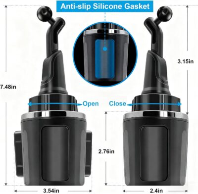Car Phone Mount,Cup Holder Phone Holder,360°Adjustable Cup Phone Holders for Your Car,Anti-Shake Car Mount,Cradle Friendly Compatible with iPhone Samsung Google and All 4.0-7.0 inches Smartphones - Image 4