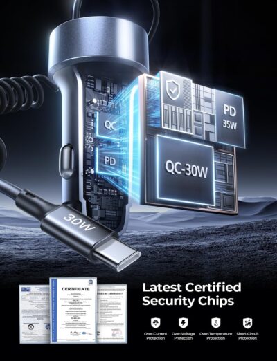 LISEN 90W for iPhone 17e 16 15 Pro Max Car Charger USB C Fast Charge,Super Fast for iPhone 15 16 17 Pro Car Charger USB C Adapter for iPhone 17 16 15 Air ProMax Plus,Samsung Galaxy S26 Ultra, Android - Image 6