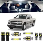 9-Pieces White LED Interior Light Kit for Chevrolet Colorado/GMC Canyon 2004 2005 2006 2007 2008 2009 2010 2011 2012 LED Lighting Package + Cargo Lights, License Plate Lights, Install Tool