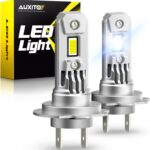 AUXITO UpgradedH7 LED Bulbs, 350% Brighter, 6500K White, 1:1 Mini Size, No Adapter Required, Non-Polarity, All-in-One H7ll Fog Light Bulb, Plug and Play, Pack of 2