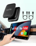 5-in-1 Wireless Android Auto & Carplay Adapter, Wireless CarPlay Adapter Support Netflix/YouTube/TF, USB-A/USB-C Cables, Convert Wired to Wireles Apple Dongle, Magic Video Box Car Play for iPhone