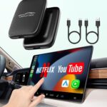 5-in-1 Wireless Android Auto & Carplay Adapter, Wireless CarPlay Adapter Support Netflix/YouTube/TF, USB-A/USB-C Cables, Convert Wired to Wireles Apple Dongle, Magic Video Box Car Play for iPhone