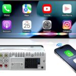 Wireless Single Din CarPlay Stereo: 6.5 Inch Wireless Android Auto Touchscreen Radio for Car - Bluetooth Incell Display 300W 4.2 CHN 2 Subwoofer Outputs USB Type-C Fast Charge SWC