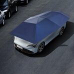 Car Sun Shade Umbrella Cover Tent, UV/Tear/Water-Resistant, 15x7.5ft Car Awning Cover for Outdoor Parking, Portable Foldable & Easy Install for SUV Sedan, Windproof & Anti-Theft, Navy Blue - Image 8