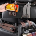 Car Seat Back Double Hook, Car Headrest Hook for Purses and Bags, Durable Hanging Hooks for Handbags, Groceries, and Accessories, Tidy Car Organizer (Grey*2) - Image 5
