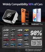 2026 Upgraded Wireless CarPlay Adapter for iPhone & Android Auto, Converts Wired to Wireless Car Play, 3-Second Auto Connect & Stable Zinc Alloy Material, Mini Plug & Play, with USB-A & Type-C - Image 8