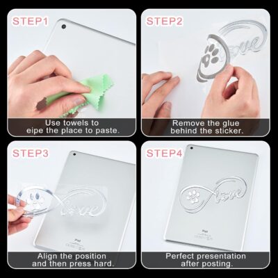 Frienda 10 Pcs 3D Paw Print Car Decals Window Decal Heart Paw Car Sticker Dog Footprint Self Adhesive Decoration Bumper Window Laptops Luggage Interior Accessories Decor - Image 3