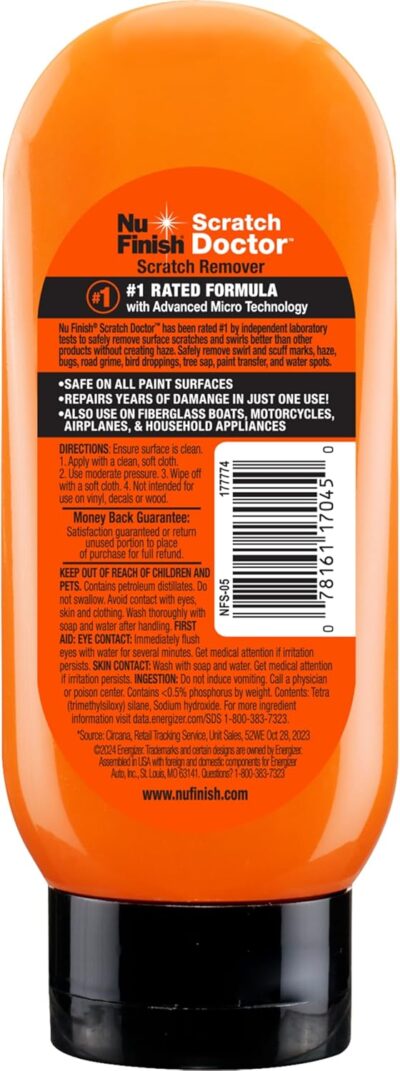 Nu Finish Car Scratch Remover, Scratch Removal for Cars Eliminates Paint Scrapes, Scuffs, Haze and Swirls on Cars, Boats and Motorcycles , 6.5 Oz, White - Image 2