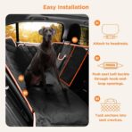 Shodu Waterproof Dog Car Seat Cover for Back Seat,Collapsible Scratchproof Dog Car Seats Covers,Nonslip Dogs Seat Cover with Mesh Window,Storage Pocket,Side Flaps,Universal Size Fit for Car/Truck/SUV - Image 8