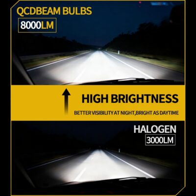 H8/H9/H11 9005 bulb combination, 66000LM ultra bright 6500K 9005 H11 bulb, no cooling fan, truly plug and play, non-polar, wide-angle drive fog lights, set of 4 - Image 2