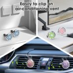 ttstar Car Diffuser Vent Clip - 30mm Aromatherapy Essential Oil Car Diffuser Vent Clips with 36 Refill Pads (3 Lotus Vent Clips, Metal) - Image 6