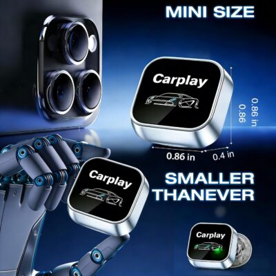 2026 Upgraded Wireless CarPlay Adapter for Apple iPhone, Plug and Play, Fast Auto-Connect, Realtek 8730E Chip Stable & No Latency, Wired to Wireless Adapter with USB-A/Type-C Port Gray (CT106) - Image 8