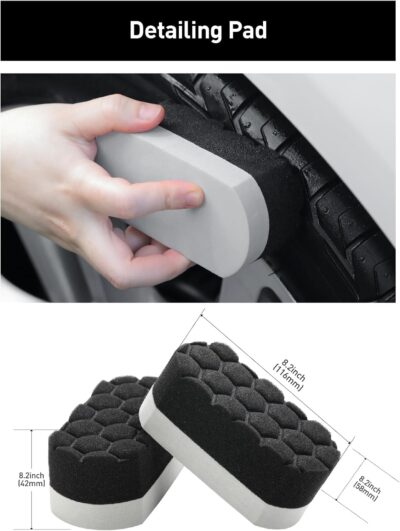 Fantasticlean 6PCS Car Wheel Cleaning Pro Kit, Tire Brush, Soft-bristled Rim Brush, Microfiber Bendable Brush, Double-Ended Detailing Brush, and Detailing Pads, Scratch-Free & Multipurpose - Image 6