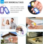 Portable Key Organizer Case 24 Hooks Waterproof & Fireproof, Key Binder Storage Box Bag for Estate Sales, Hotel Executives, Landlord, Car Rental (Black, 24) - Image 6