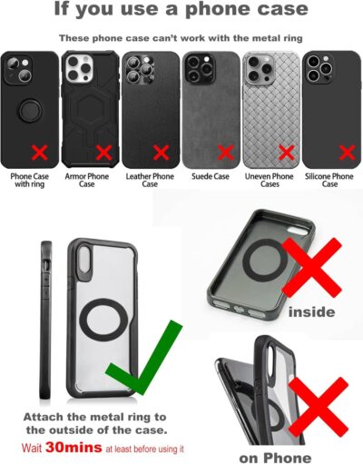 Upgraded 360° Nano Gel Vacuum Magnetic Phone Holder, 108+LBS Heavy Duty Suction Cup Phone Mount for Car Dashboard & Windshield, 3000gf MagSafe Compatible with iPhone 17/16 Pro Max - Image 9