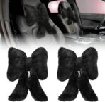 OMISTAR 2 PCS Cute Butterfly Neck Pillow for Car, Plush Headrest Pillow with Adjustable Strap, Soft and Comfortable Car Neck Support Cushion